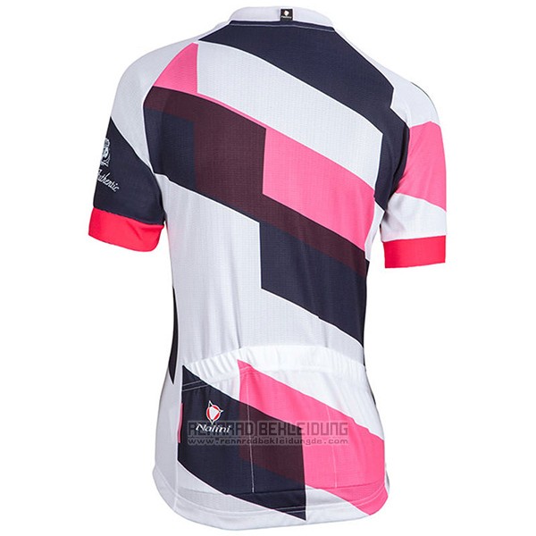 2017 Fahrradbekleidung Frau Nalini Stripe Rosa und Shwarz Trikot Kurzarm und Tragerhose