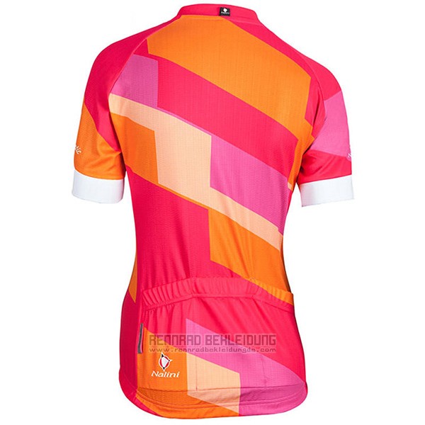 2017 Fahrradbekleidung Frau Nalini Stripe Rot und Orange Trikot Kurzarm und Tragerhose - zum Schließen ins Bild klicken