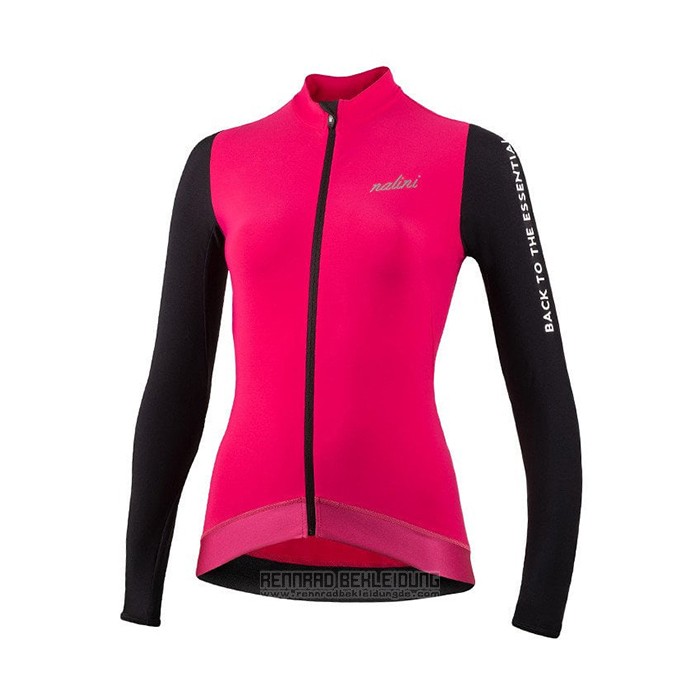 2021 Fahrradbekleidung Frau Nalini Tief Rosa Trikot Langarm und Tragerhose
