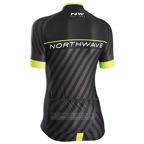 2017 Fahrradbekleidung Frau Northwave Shwarz und Gelb Trikot Kurzarm und Tragerhose - zum Schließen ins Bild klicken