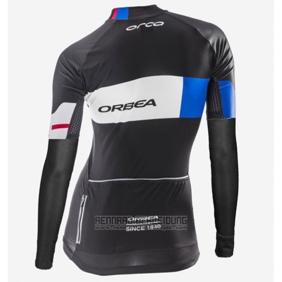 2016 Fahrradbekleidung Frau Orbea Blau und Shwarz Trikot Langarm und Tragerhose