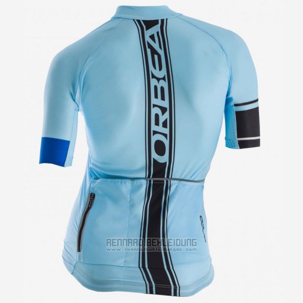 2017 Fahrradbekleidung Frau Orbea Blau Trikot Kurzarm und Tragerhose