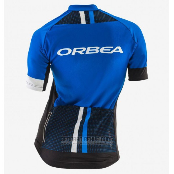 2017 Fahrradbekleidung Frau Orbea Shwarz und Blau Trikot Kurzarm und Tragerhose