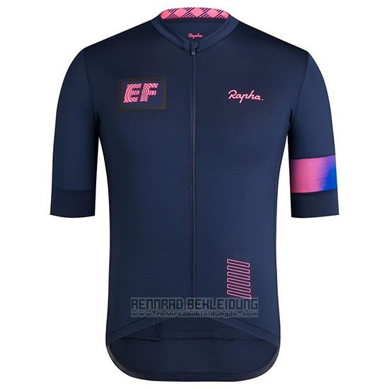 2019 Fahrradbekleidung Frau Rapha Dunkel Blau Rosa Trikot Kurzarm und Overall