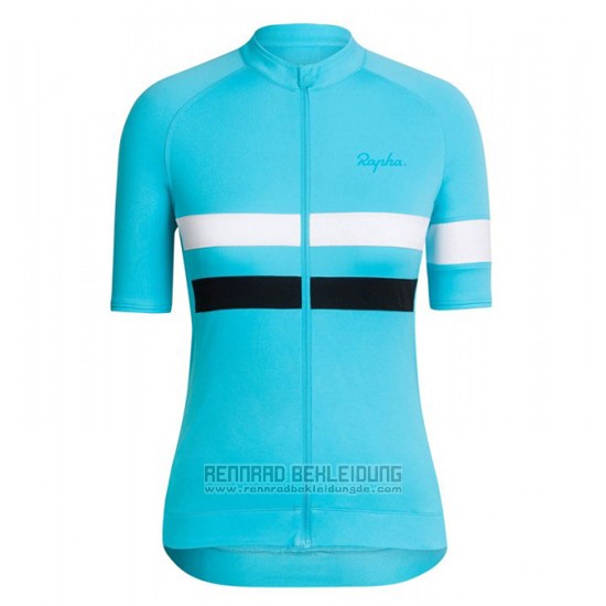 2016 Fahrradbekleidung Frau Sky Blau und Wei Trikot Kurzarm und Tragerhose