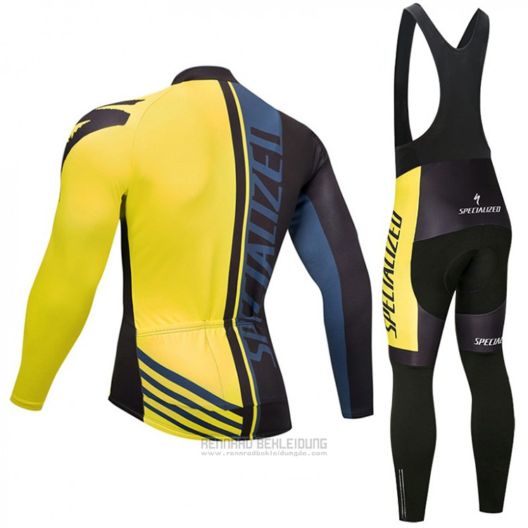 2018 Fahrradbekleidung Specialized Shwarz und Gelb Trikot Langarm und Tragerhose