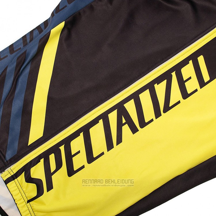 2018 Fahrradbekleidung Specialized Shwarz und Gelb Trikot Langarm und Tragerhose - zum Schließen ins Bild klicken