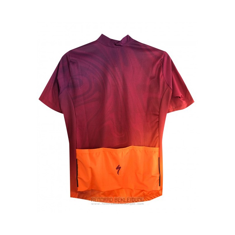 2021 Fahrradbekleidung Frau Specialized Rot Orange Trikot Kurzarm und Tragerhose - zum Schließen ins Bild klicken