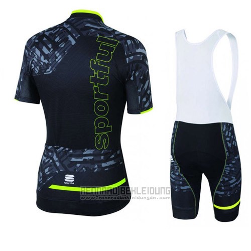 2016 Fahrradbekleidung Sportful Grun und Shwarz Trikot Kurzarm und Tragerhose