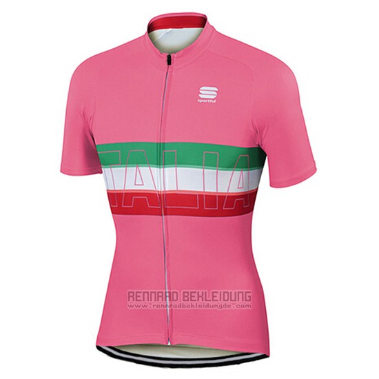 2017 Fahrradbekleidung Frau Sportful Rosa Trikot Kurzarm und Tragerhose