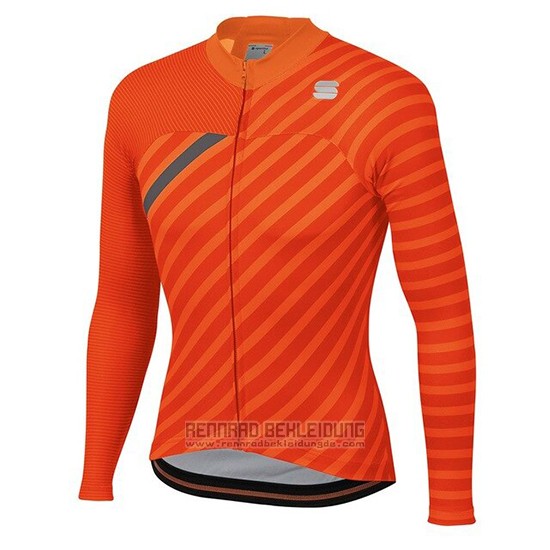 2020 Fahrradbekleidung Frau Sportful Orange Grau Trikot Langarm und Tragerhose - zum Schließen ins Bild klicken