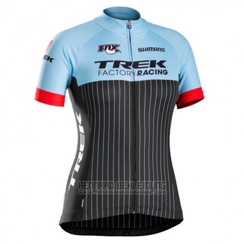 2015 Fahrradbekleidung Trek Blau und Shwarz Trikot Kurzarm und Tragerhose