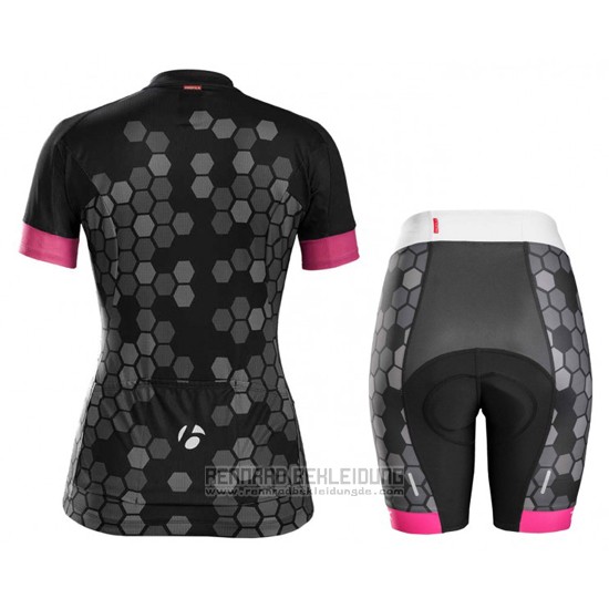 2016 Fahrradbekleidung Frau Trek Shwarz und Wei Trikot Kurzarm und Tragerhose