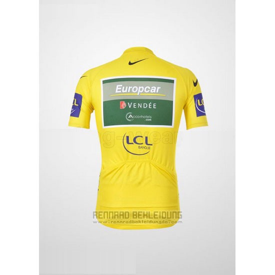 2011 Fahrradbekleidung Europcar Lider Gelb Trikot Kurzarm und Tragerhose - zum Schließen ins Bild klicken
