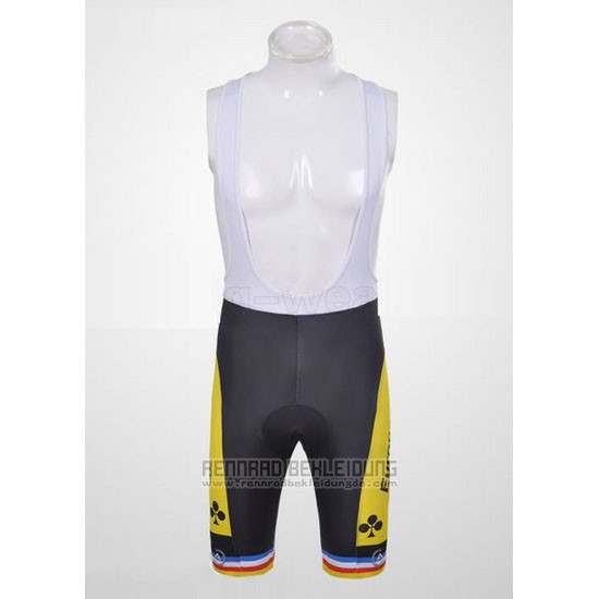 2011 Fahrradbekleidung Europcar Lider Gelb Trikot Kurzarm und Tragerhose