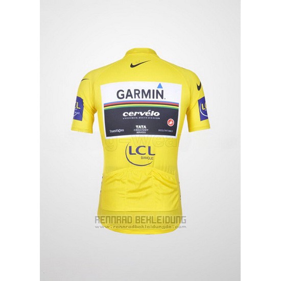 2011 Fahrradbekleidung Garmin Lider Gelb Trikot Kurzarm und Tragerhose