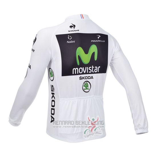 2013 Fahrradbekleidung Movistar Lider Wei Trikot Langarm und Tragerhose