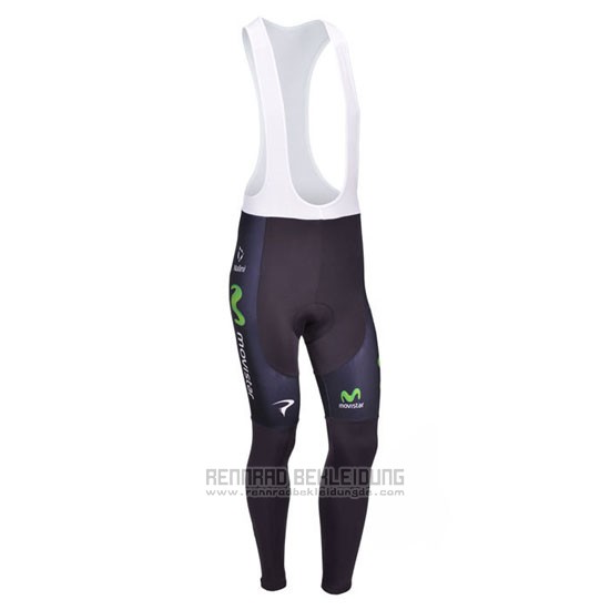 2013 Fahrradbekleidung Movistar Lider Wei Trikot Langarm und Tragerhose