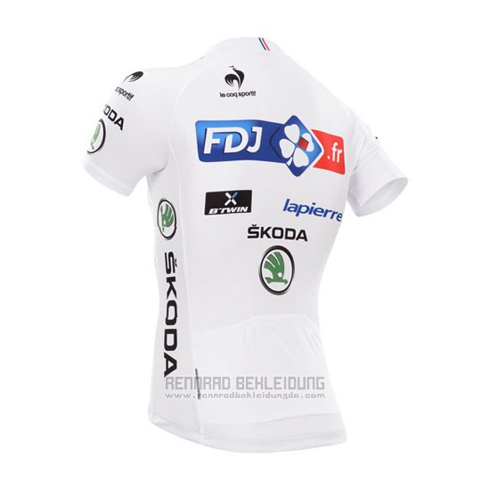 2014 Fahrradbekleidung FDJ Lider Wei Trikot Kurzarm und Tragerhose