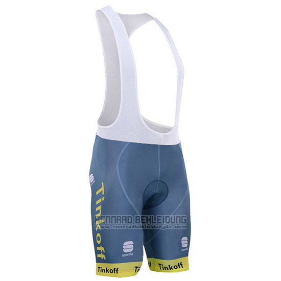 2016 Fahrradbekleidung Tinkoff Lider Gelb und Wei Trikot Kurzarm und Tragerhose