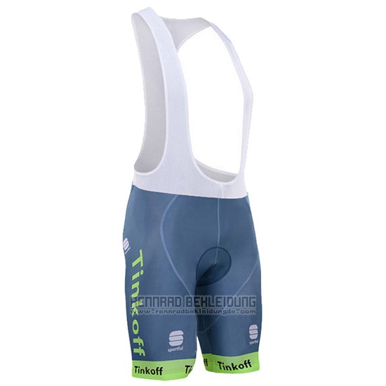 2016 Fahrradbekleidung Tinkoff Lider Grun und Shwarz Trikot Kurzarm und Tragerhose