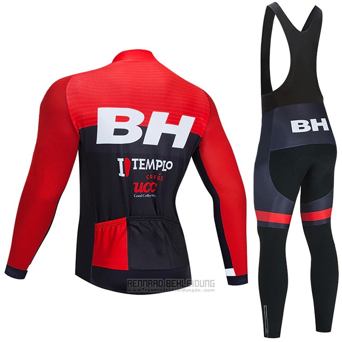 2021 Fahrradbekleidung BH Templo Rot Shwarz Trikot Langarm und Tragerhose