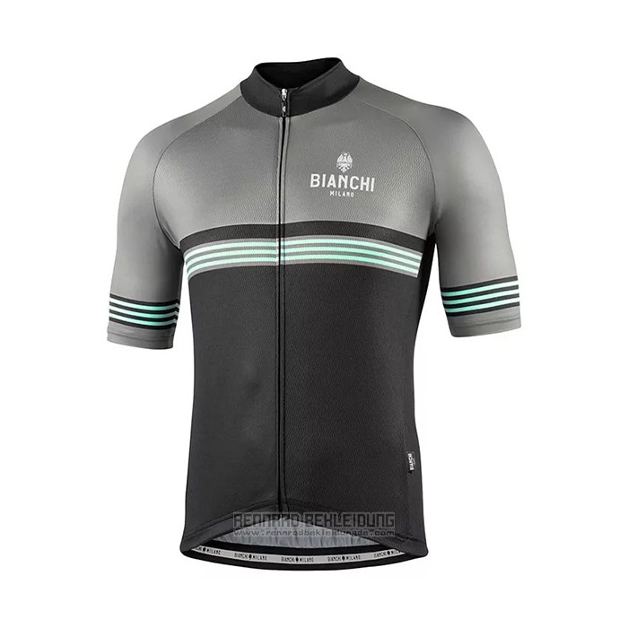 2021 Fahrradbekleidung Bianchi Grau Trikot Kurzarm und Tragerhose