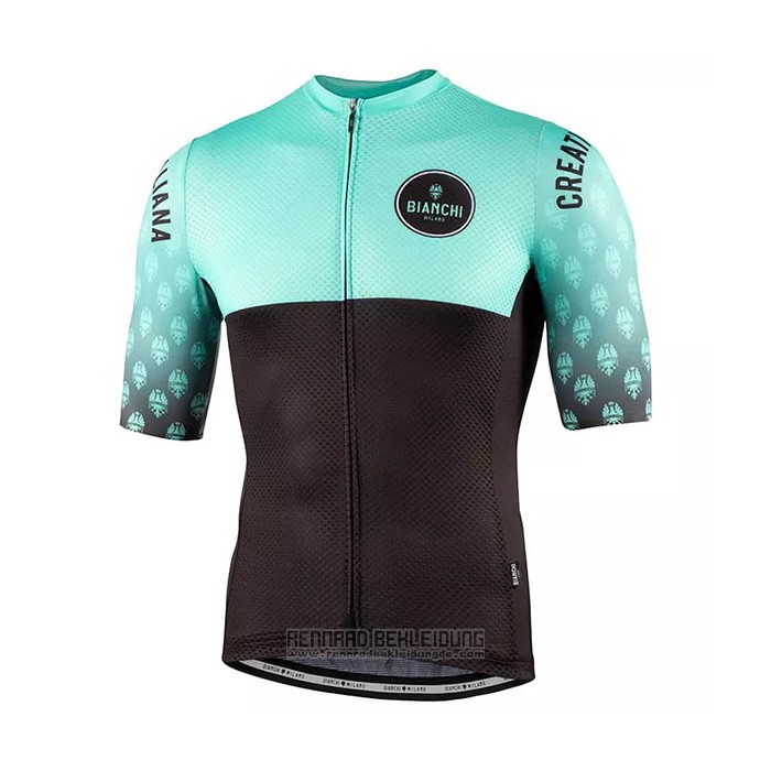 2021 Fahrradbekleidung Bianchi Shwarz Grun Trikot Kurzarm und Tragerhose