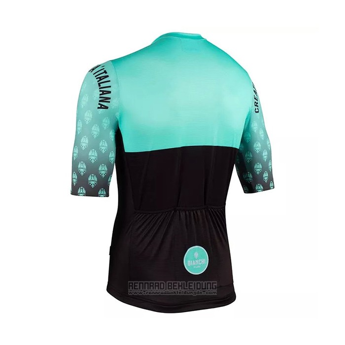 2021 Fahrradbekleidung Bianchi Shwarz Grun Trikot Kurzarm und Tragerhose