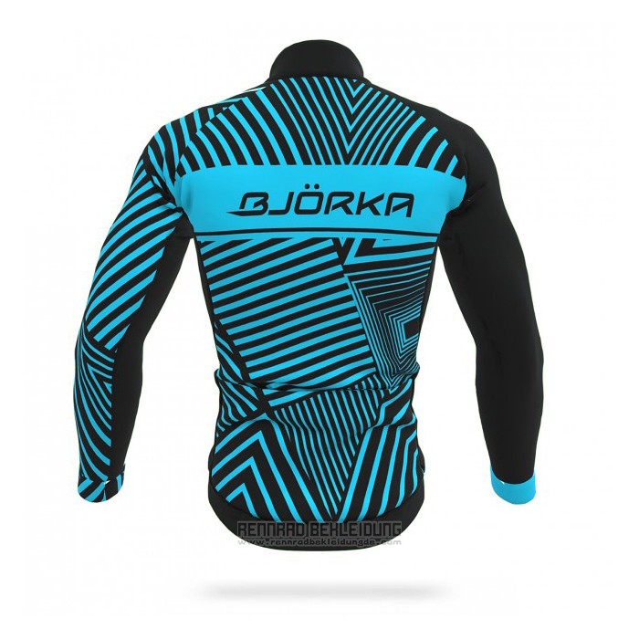 2021 Fahrradbekleidung Bjorka Blau Trikot Langarm und Tragerhose