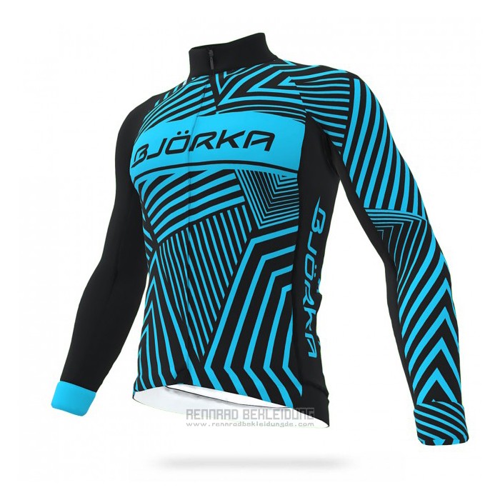 2021 Fahrradbekleidung Bjorka Blau Trikot Langarm und Tragerhose