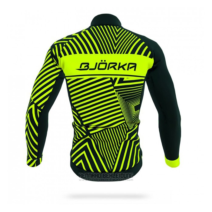 2021 Fahrradbekleidung Bjorka Gelb Trikot Langarm und Tragerhose