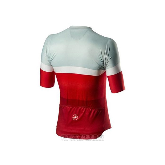 2020 Fahrradbekleidung Castelli Grau Rot Trikot Kurzarm und Tragerhose