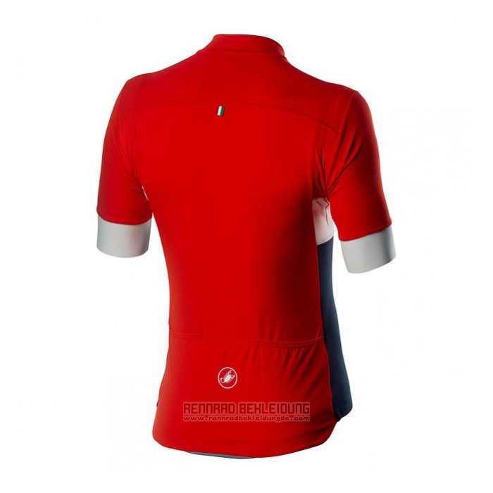 2020 Fahrradbekleidung Castelli Rot Blau Trikot Kurzarm und Tragerhose