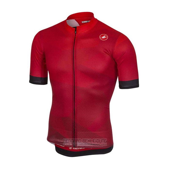 2020 Fahrradbekleidung Castelli Rot Trikot Kurzarm und Tragerhose