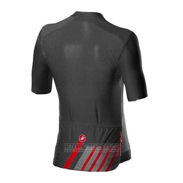 2020 Fahrradbekleidung Castelli Shwarz Grau Rot Trikot Kurzarm und Tragerhose