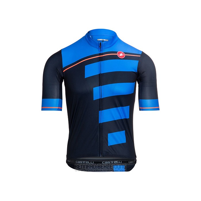 2021 Fahrradbekleidung Castelli Blau Shwarz Trikot Kurzarm und Tragerhose