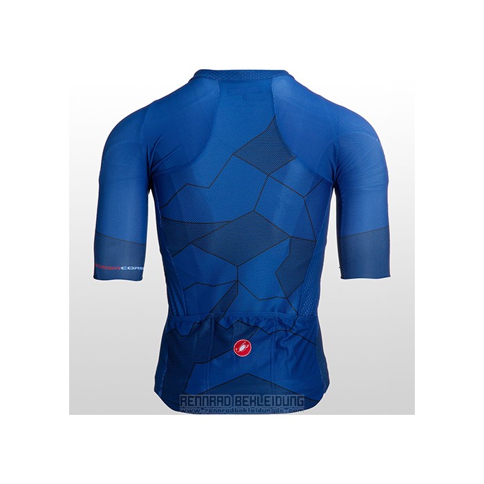 2021 Fahrradbekleidung Castelli Blau Trikot Kurzarm und Tragerhose