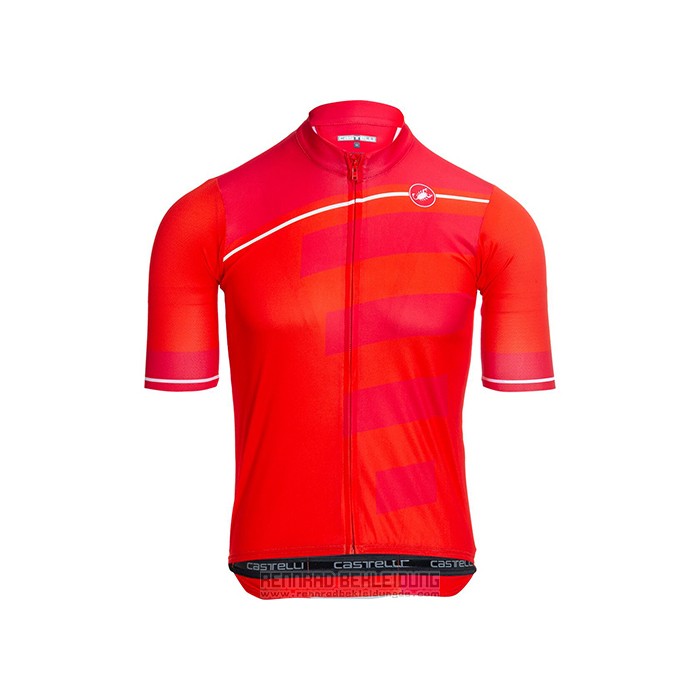 2021 Fahrradbekleidung Castelli Hell Rosa Rot Trikot Kurzarm und Tragerhose