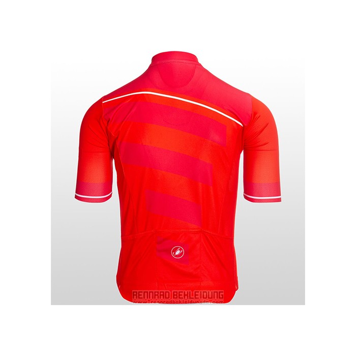 2021 Fahrradbekleidung Castelli Hell Rosa Rot Trikot Kurzarm und Tragerhose