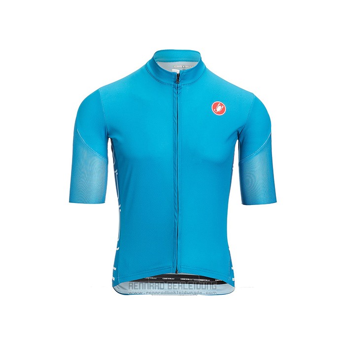 2021 Fahrradbekleidung Castelli Licht Blau Trikot Kurzarm und Tragerhose - zum Schließen ins Bild klicken