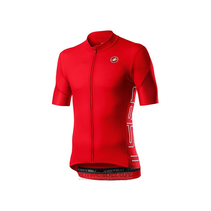 2021 Fahrradbekleidung Castelli Rot Trikot Kurzarm und Tragerhose