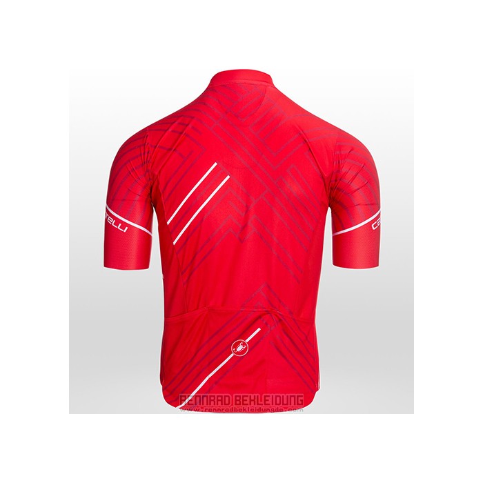 2021 Fahrradbekleidung Castelli Rot Wei Trikot Kurzarm und Tragerhose