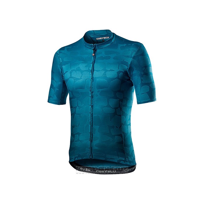 2021 Fahrradbekleidung Castelli Tief Blau Trikot Kurzarm und Tragerhose