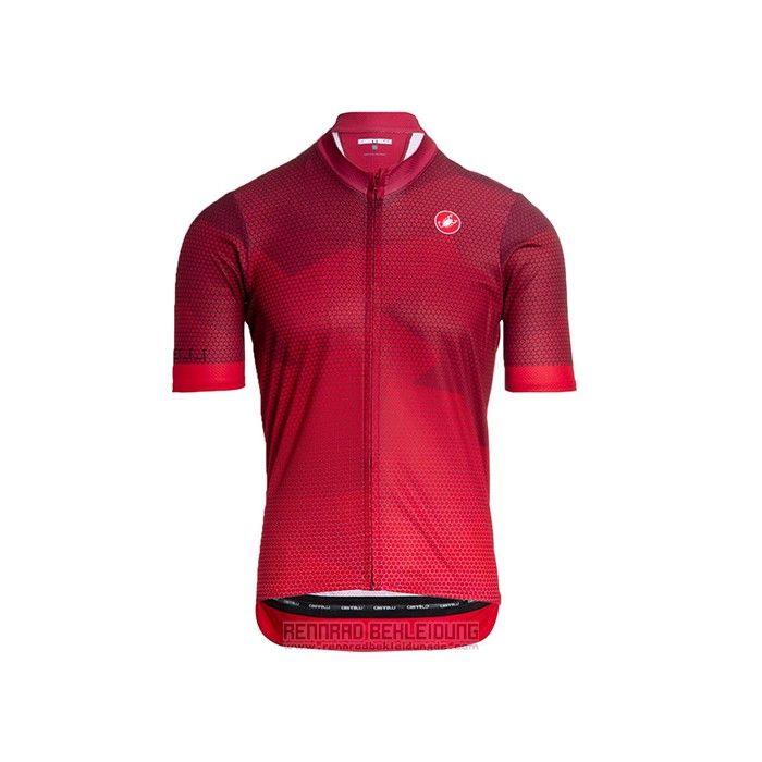 2021 Fahrradbekleidung Castelli Tief Rot Trikot Kurzarm und Tragerhose