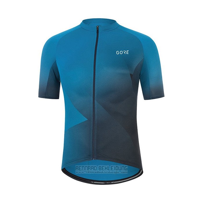 2022 Fahrradbekleidung Gore Blau Trikot Kurzarm und Tragerhose