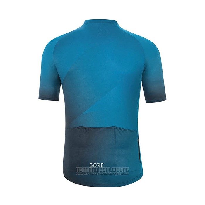 2022 Fahrradbekleidung Gore Blau Trikot Kurzarm und Tragerhose