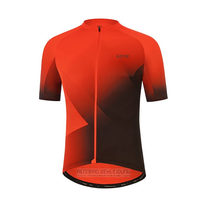 2022 Fahrradbekleidung Gore Orange Trikot Kurzarm und Tragerhose