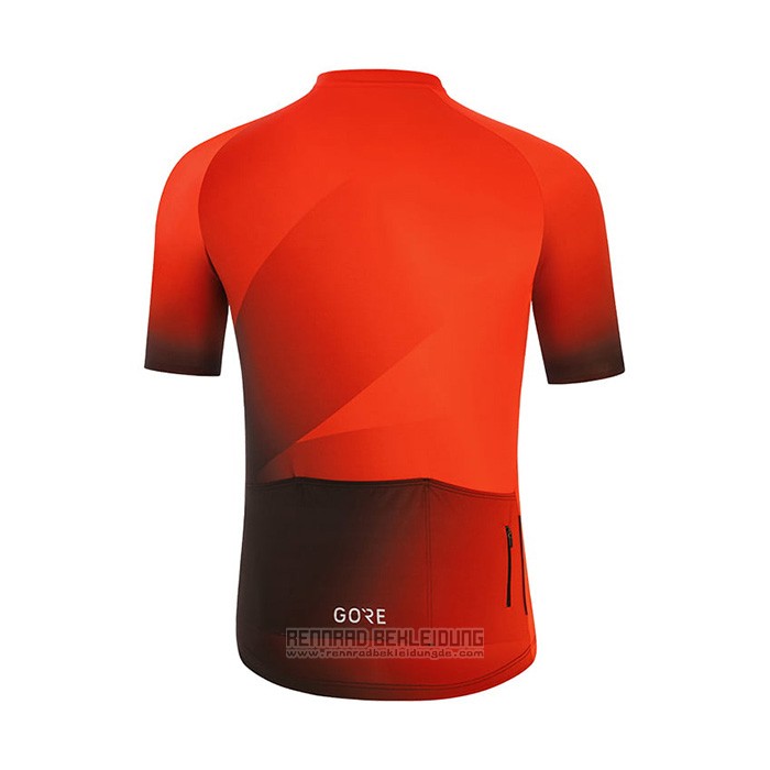 2022 Fahrradbekleidung Gore Orange Trikot Kurzarm und Tragerhose