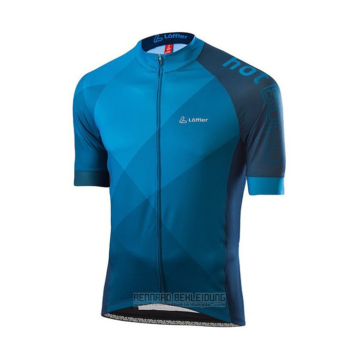 2021 Fahrradbekleidung Loffler Blau Trikot Kurzarm und Tragerhose - zum Schließen ins Bild klicken